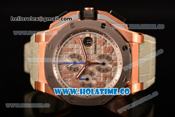 Audemars Piguet Royal Oak Offshore Chronograph Lebron James Limited Edition Swiss Valjoux 7750 Automatic Rose Gold Case with Grey Dial Steel Bezel and Arabic Numeral Markers (J12) - Click Image to Close